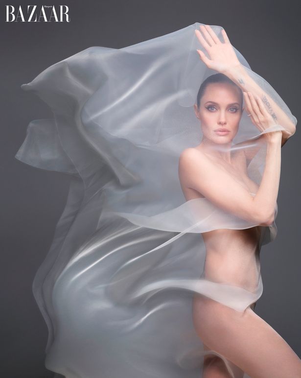 Angelina Jolie pozează aproape nud