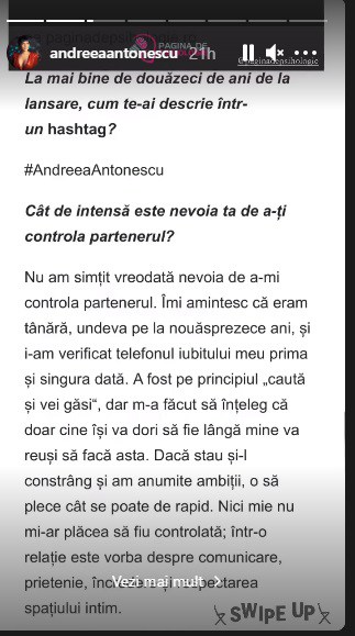Andreea Antonescu, detalii neștiute din viața personală: “Nici mie nu mi-ar plăcea să fiu controlată”