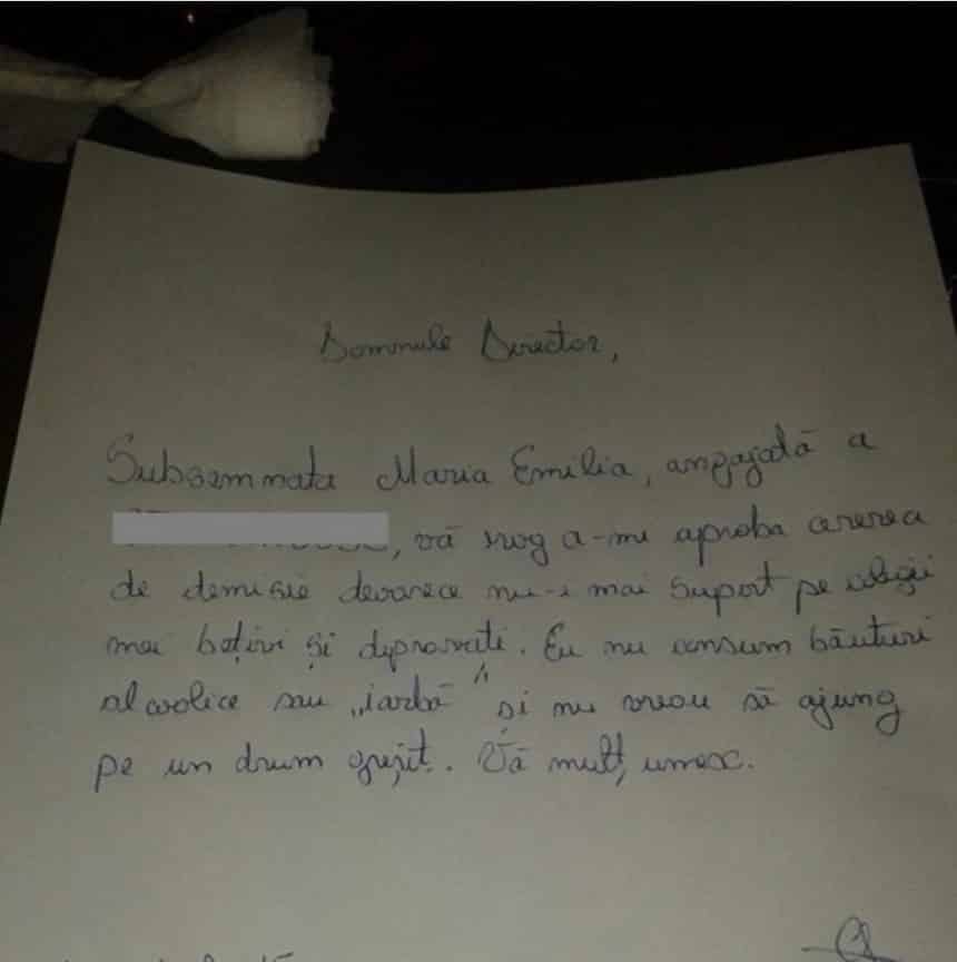 Mesajul viral de demisie al unei românce! Cum l-a anunțat pe șeful său că nu vrea să mai lucreze: „Nu-i mai suport pe colegii mei bețivi”