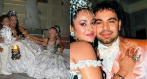 Imagini uitate de la nunta lui Florin Salam, cu regretata Fănica. Ce rochie de mireasă a purtat soția manelistului + ce costum a ales artistul. FOTO