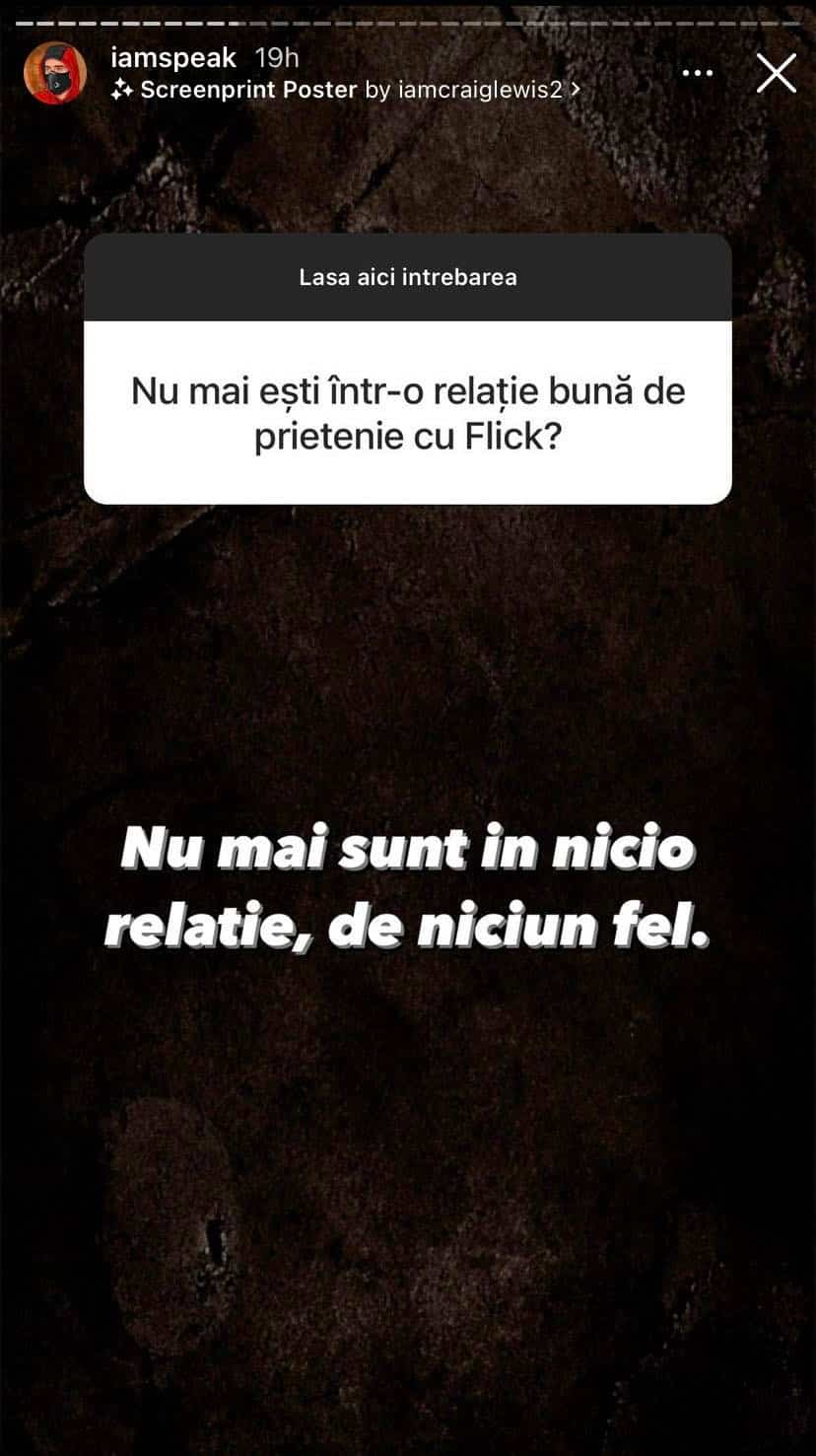 Speak a recunoscut! În ce relații mai este acum cu bunul lui prieten, Flick?