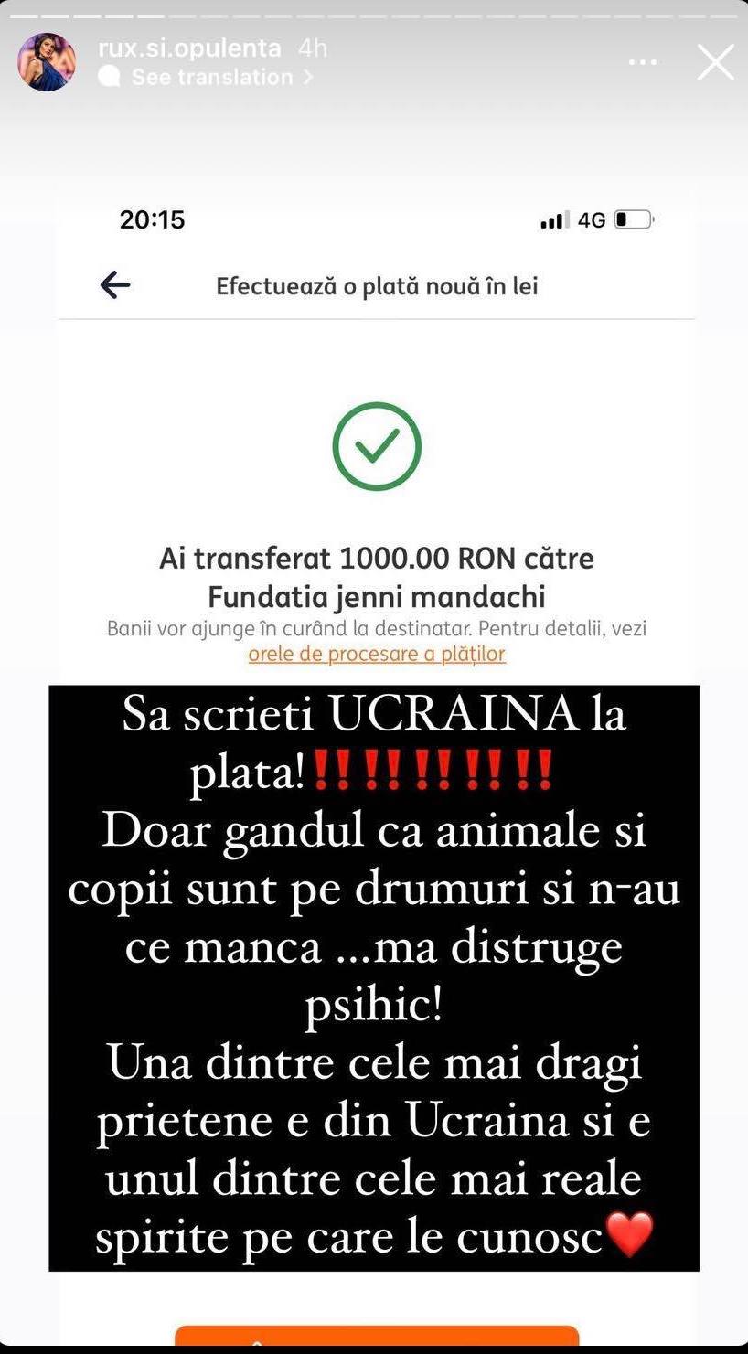 Câți bani a donat Ruxi pentru refugiații ucrainieni. Câștigătoarea „Bravo, ai stil! Celebrities” le-a dat clasă altor vedete