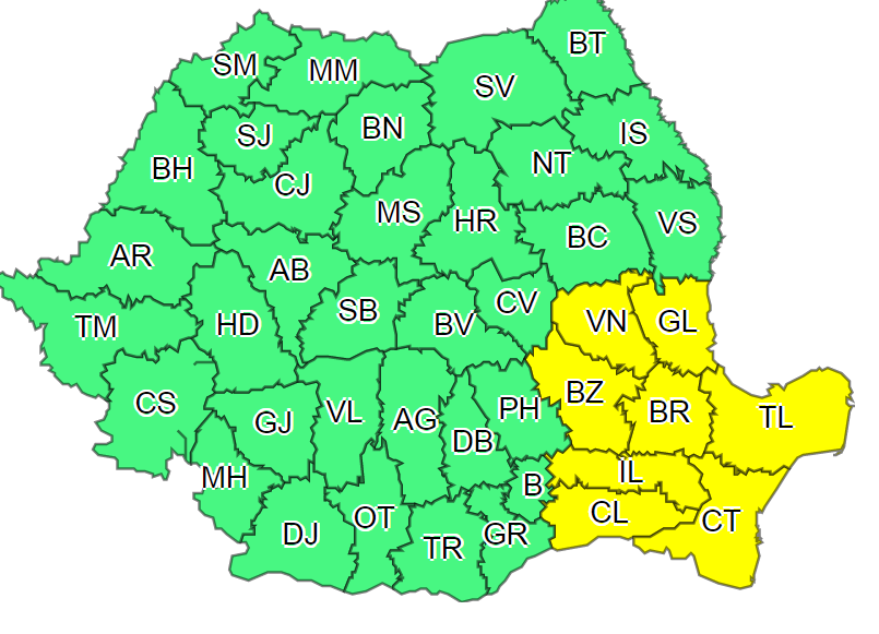 Avertisment din parte meteorologilor! Se anunță cod galben de ninsori viscolite și intensificări ale vântului. Ce zone sunt afectate 