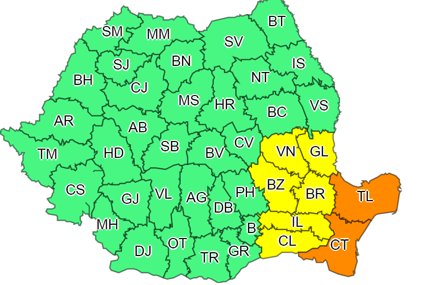 Alertă ANM! Vreme se schimbă radical. Cod portocaliu de ninsori viscolite, strat de zăpadă consistent și vizibilitate redusă. Care sunt zonele afectate