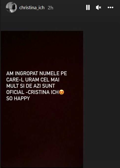 Cristina Ich și-a schimbat numele. Ce scrie acum în buletinul frumoasei influencere