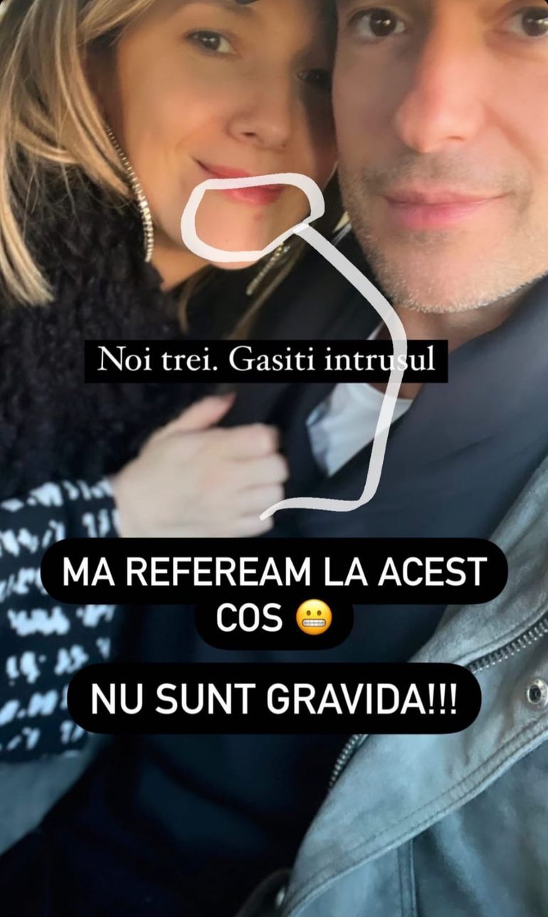 Adela Popescu, din nou însărcinată? Actrița a postat o fotografie alături de Radu Vulcan: „Noi trei, găsiți intrusul”