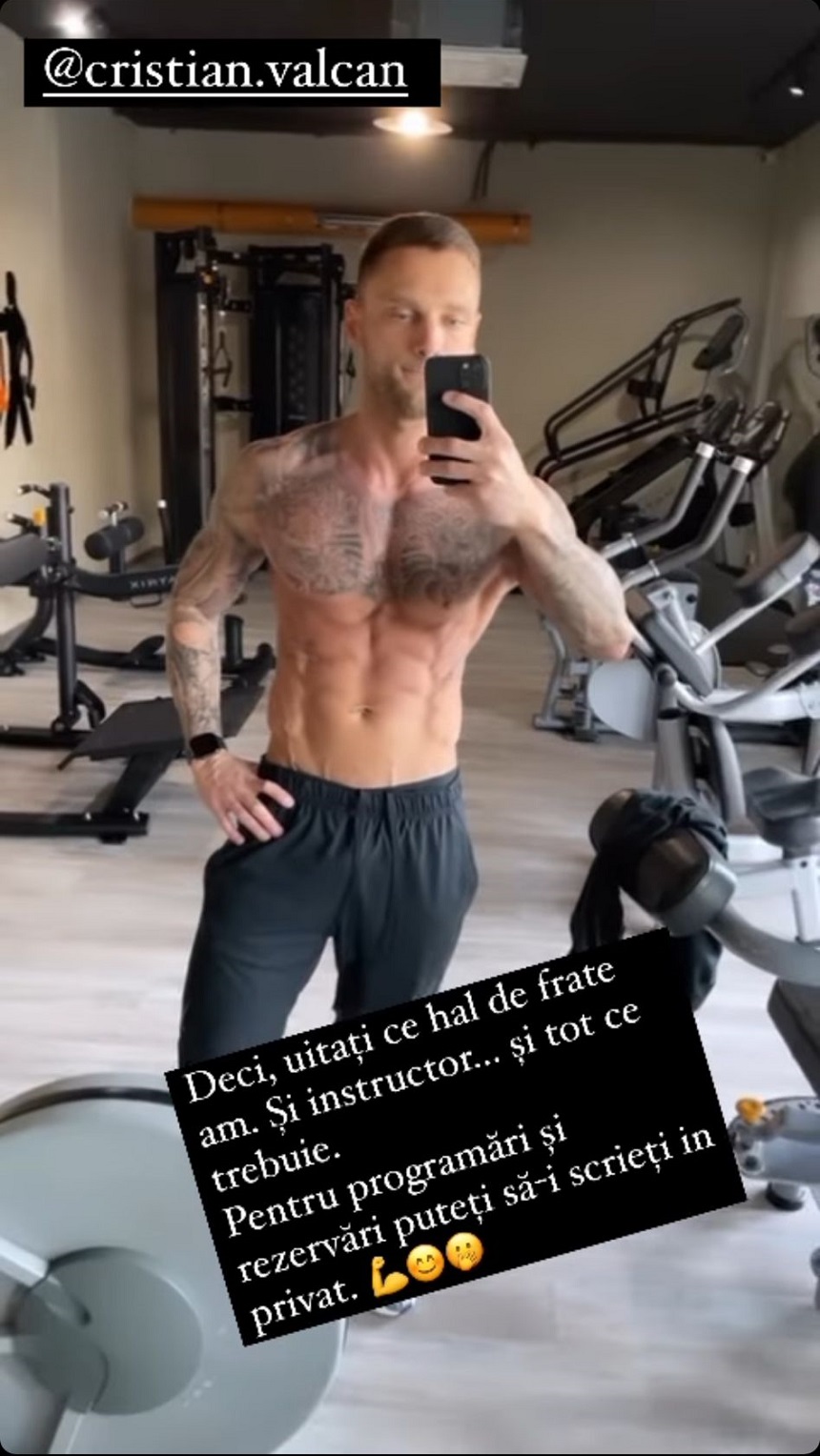 Pe Radu Vâlcan îl știe toată lumea, dar stai să-l vezi pe fratele lui! Cristian e instructor de fitness și arată demențial. FOTO