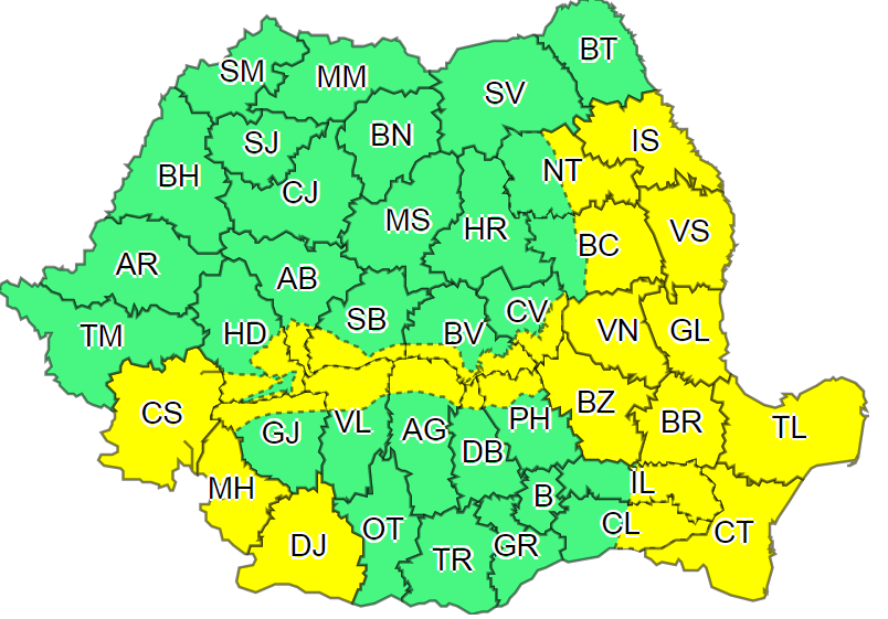 Avertizare ANM de ultim moment. Cod galben de ninsori însemnate cantitativ și intensificări ale vântului