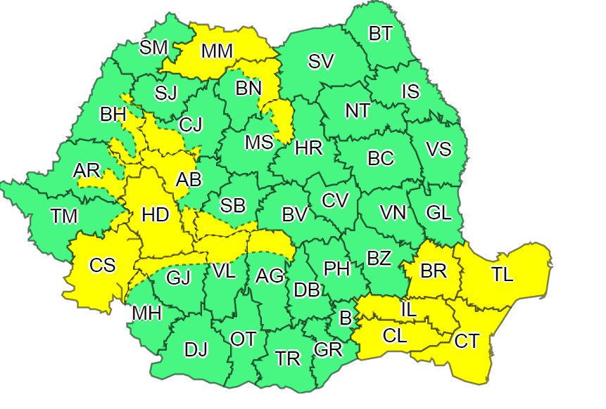 Alertă din partea meteorologilor! A fost emisă o avertizare cod galben. Se anunță ploi torențiale