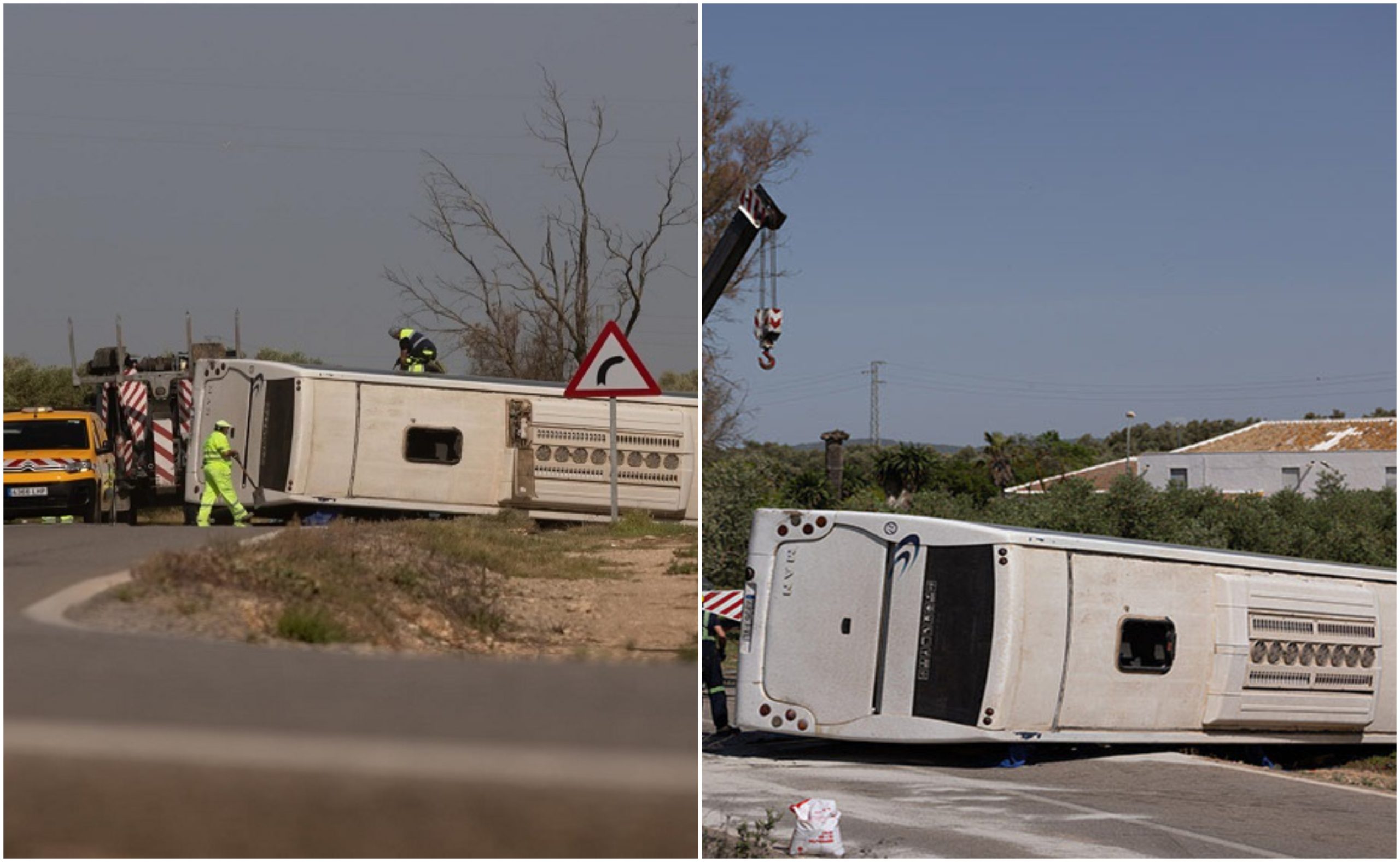 Tragedie în Spania! Doi oameni au murit și alți trei sunt grav răniți după ce autobuzul în care se aflau s-a răsturnat 