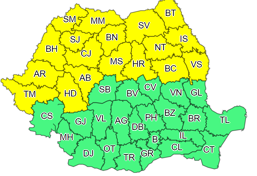 Se strică, din nou, vremea! Meteorologii anunță cod galben de ploi și vijelii în mare parte din țară 