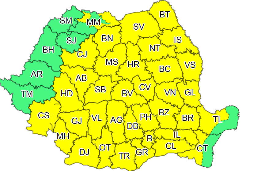 Ploile și grindina pun, din nou, stăpânire pe România! Aproape toată țara se află în cod galben. Ce zone sunt afectate 