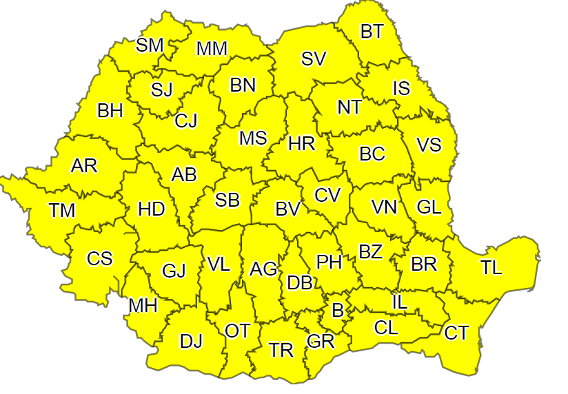 Alertă de ultimă oră din partea meteorologilor! Toată țara este în cod galben de ploi torențiale. Ce regiuni o să fie acaparate de ape