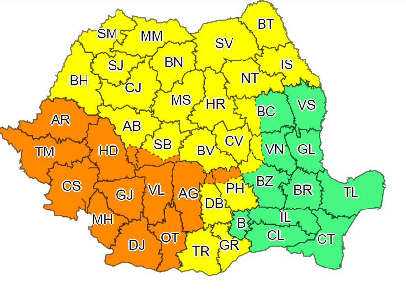 Alertă meteo, cod portocaliu! O parte din țară se topește de căldură, iar alta o să fie inundată de ploi. Ce zone sunt afectate 