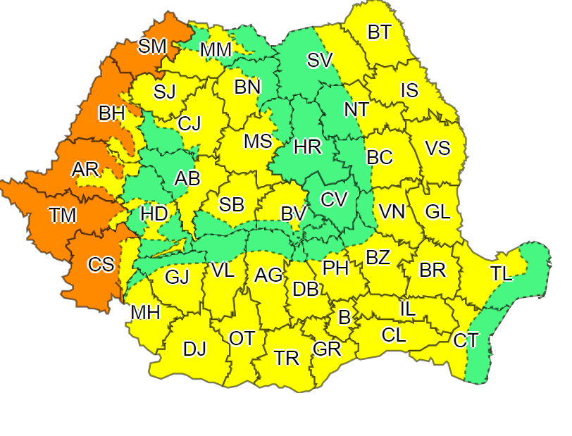 Alertă meteo, cod portocaliu! O parte din țară se topește de căldură, iar alta o să fie inundată de ploi. Ce zone sunt afectate 