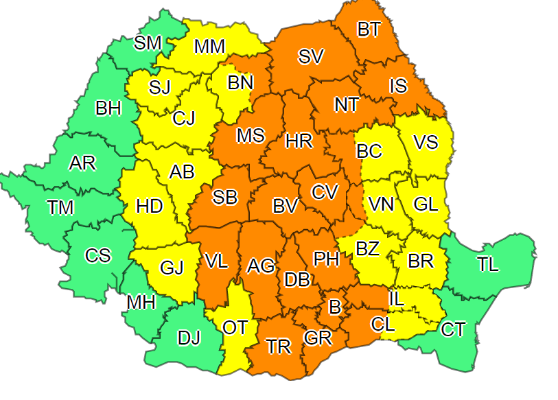 Gata cu canicula! Meteorologii anunță cod portocaliu de furtuni și ploi torențiale în aproape toată țara 