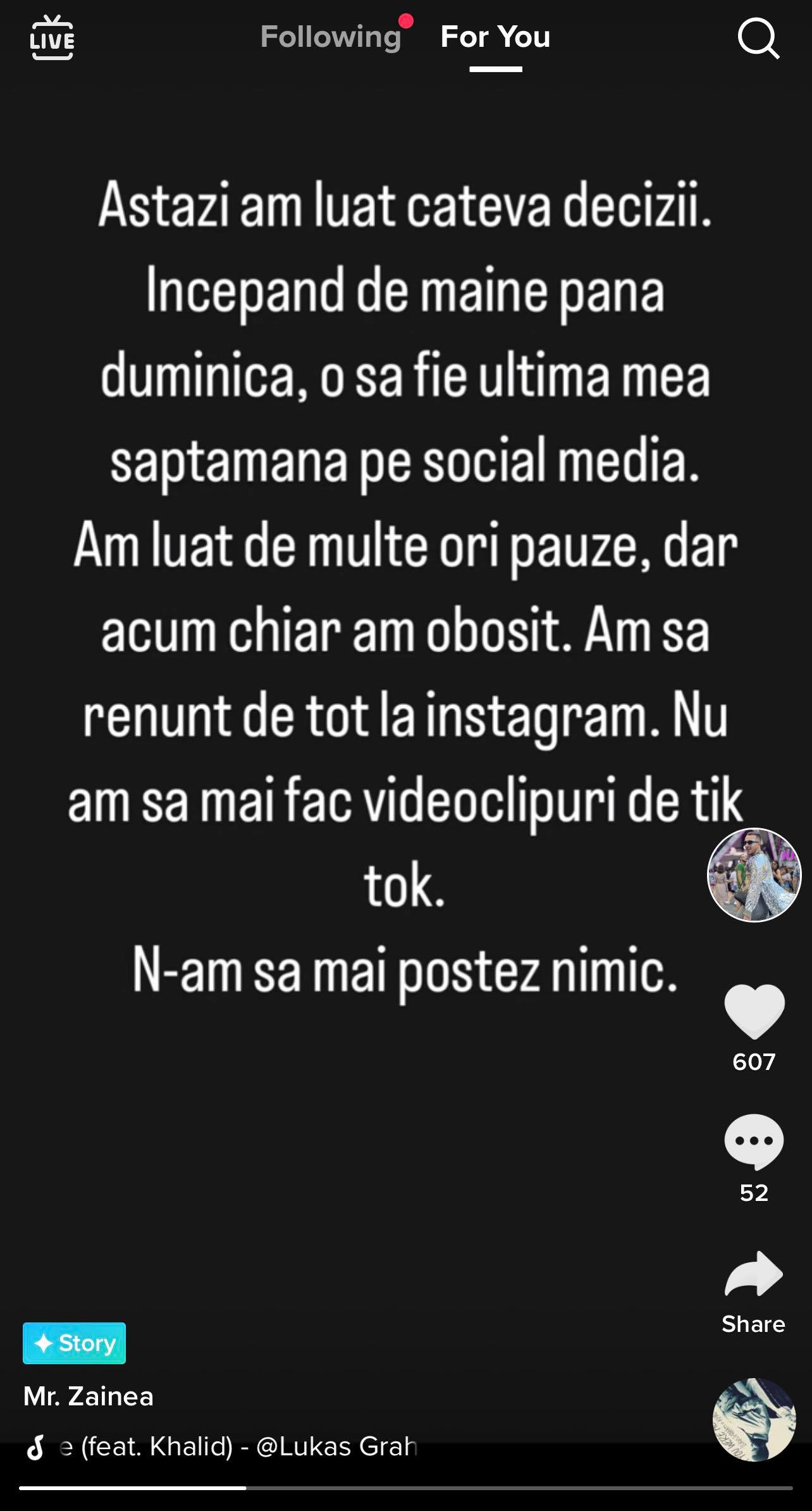 Augustin Zainea, decizie radicală. Tânărul viral de pe TikTok va renunța la social media