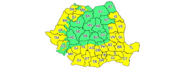 ANM a prelungit codul galben de instabilitate atmosferică și ploi abundente. Ce zone sunt vizate