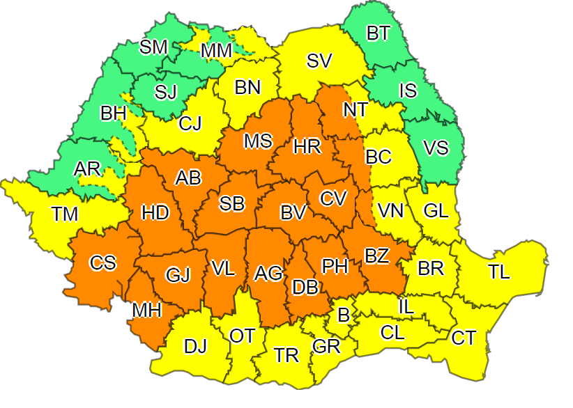 Alertă ANM! Cod portocaliu de ploi abundente, în următoarele zile. Ce zone sunt afectate