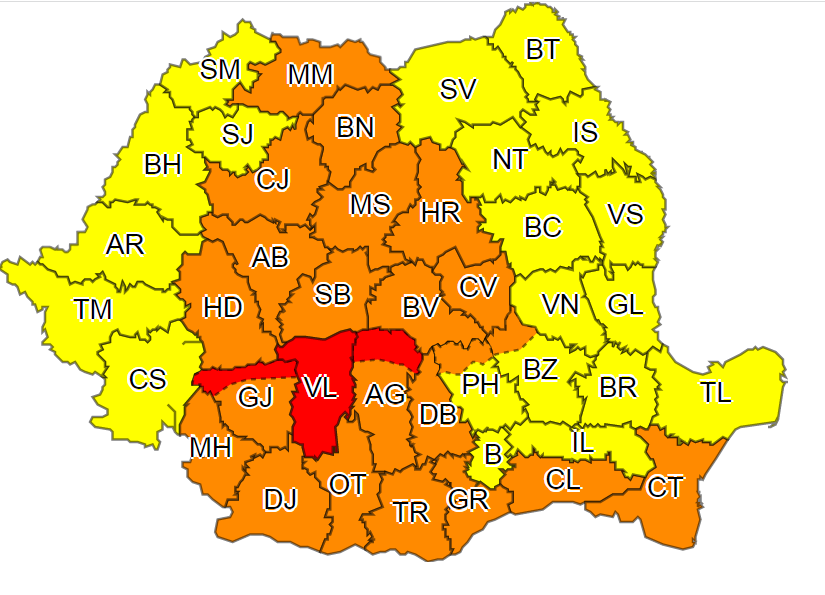 Alertă meteo! Urmează zile extrem de ploioase. Cod roșu și portocali de ploi abundente. Ce zone sunt afectate  