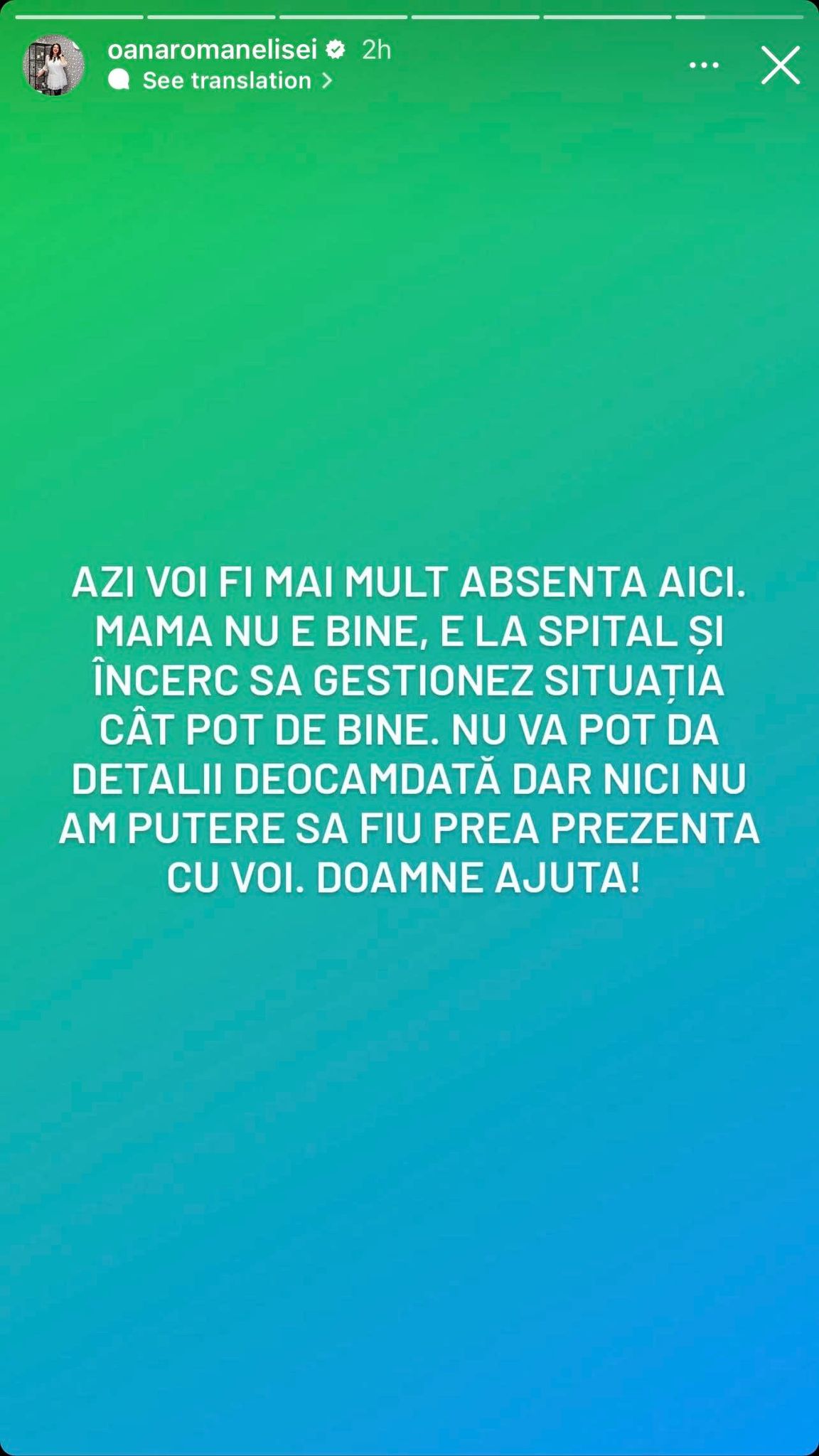 Mioara Roman a ajuns de urgență la spital. Primele declarații ale Oanei. „Mama nu e bine”