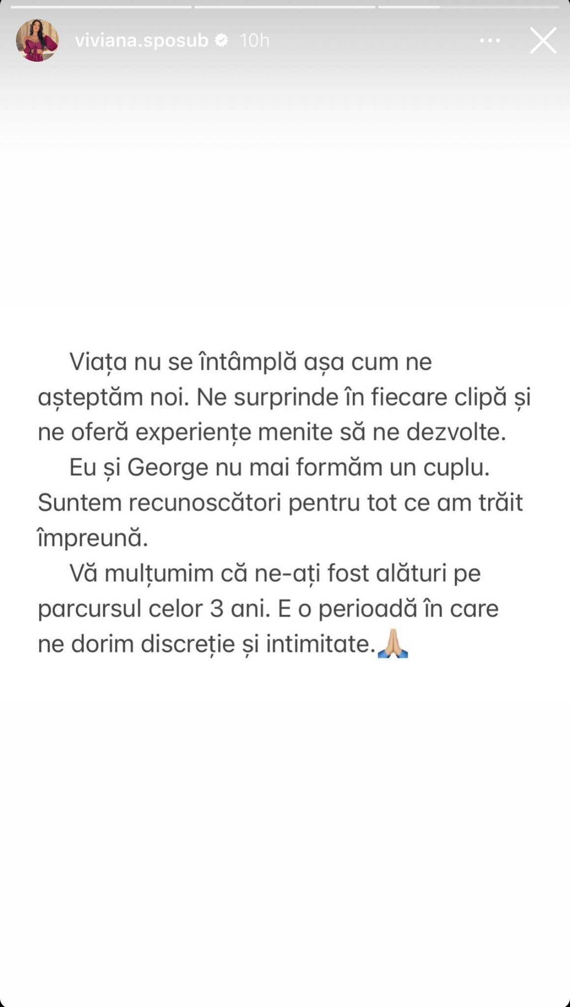 Viviana Sposub și George Burcea s-au despărțit. Motivul pentru care cei doi și-au spus adio