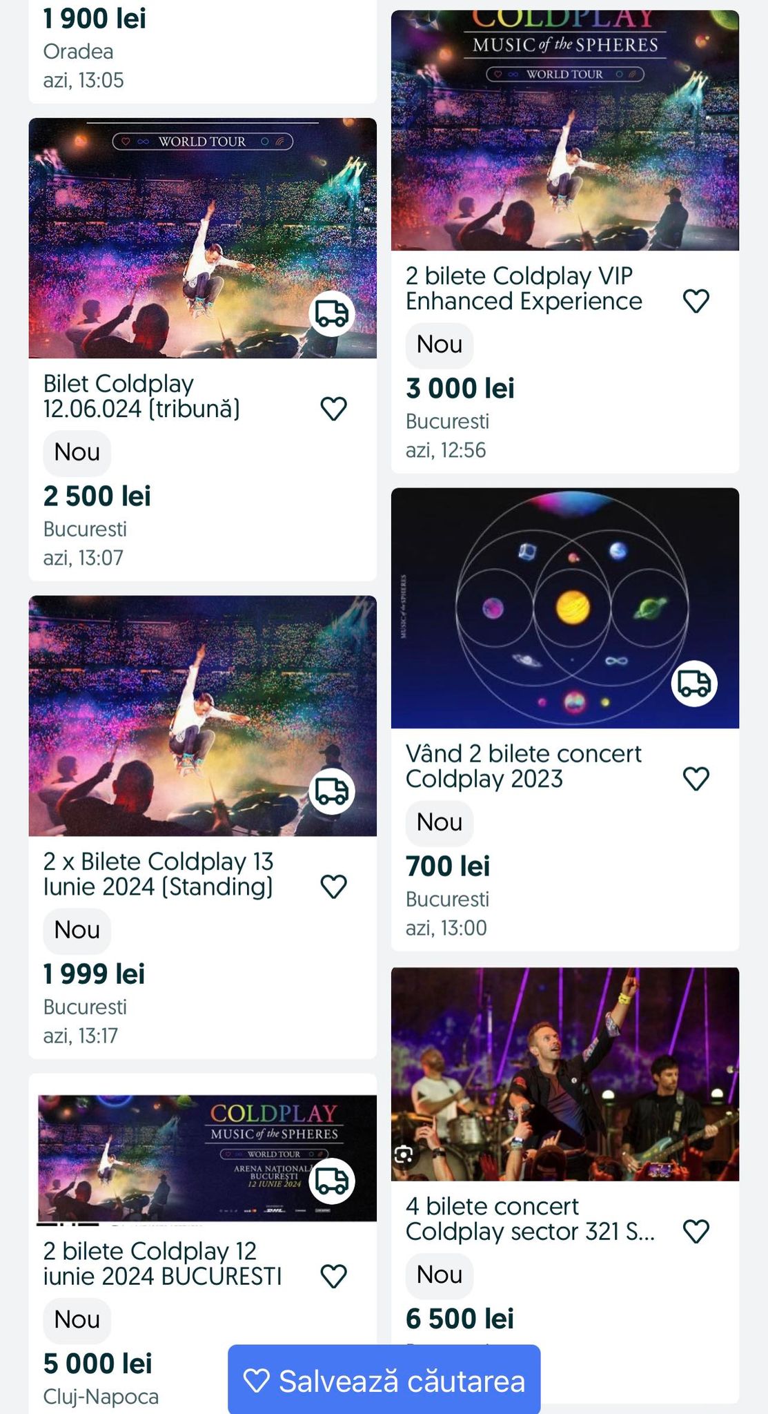 Cu cât se vând pe OLX biletele la concertul Coldplay. Fanii din România stau la „coadă online” de ore bune