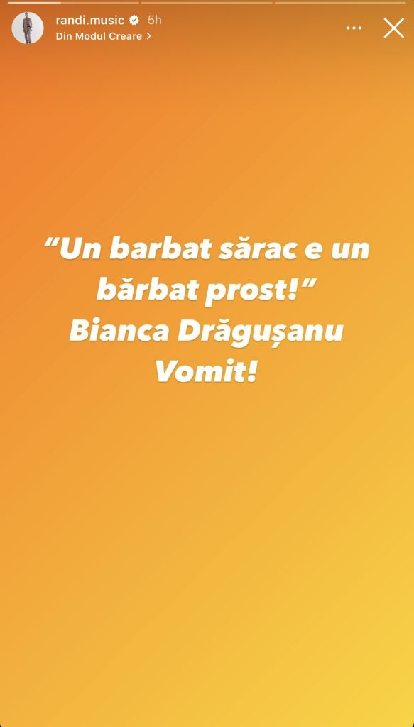 Scandal monstru între Bianca Drăgușanu și Randi. Cei doi și-au împărțit vorbe dure în online