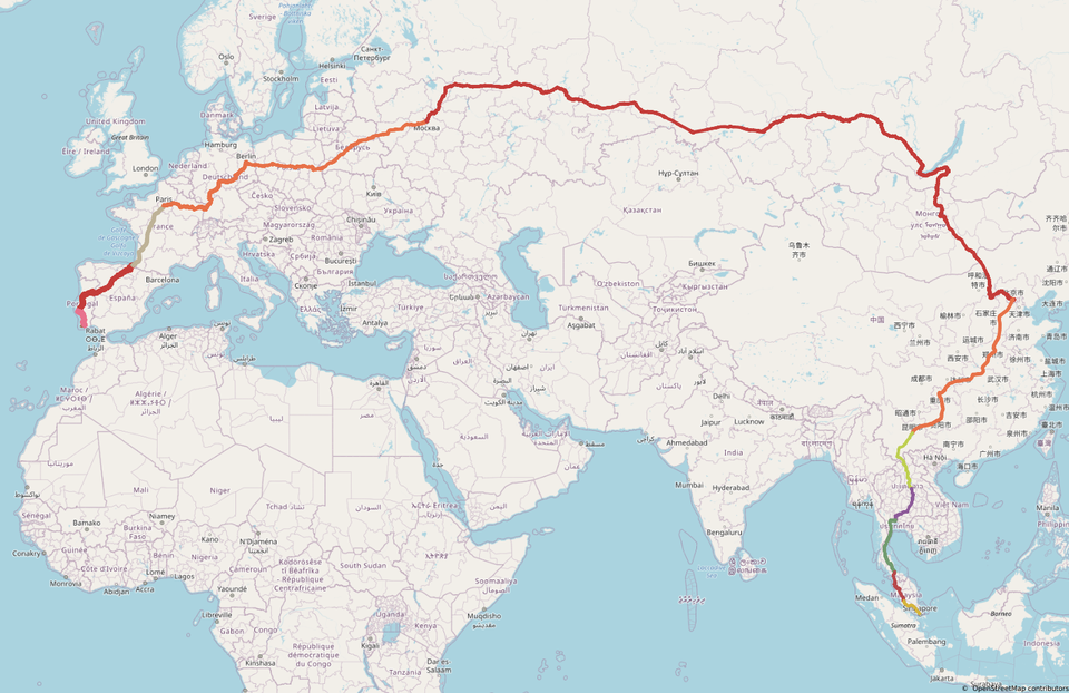 Care este cea mai lungă rută de tren din lume pe care o poți parcurge. Pornește din Portugalia și durează trei săptămâni pentru a ajunge la destinație