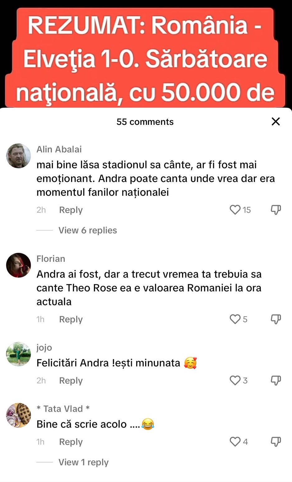 Andra, criticată după ce a cântat Imnul României pe Arena Națională. „A trecut vremea ta, mai bine o lăsai pe Theo Rose”