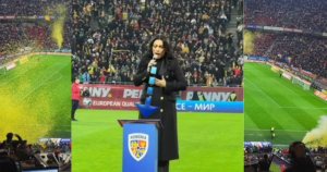 Surpriză pe Arena Națională: Andra Măruță nu a știut Imnul Național. Cum a fentat vedeta Versurile”