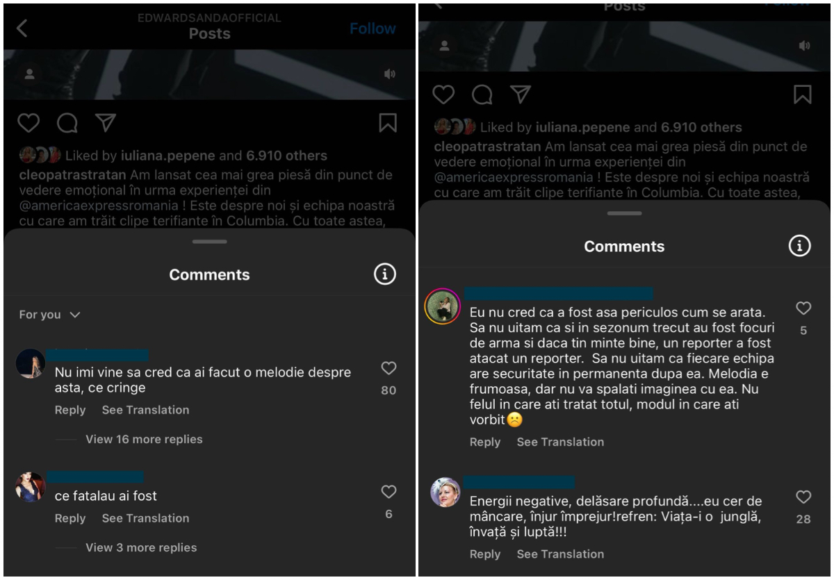 Cleopatra și Edward Sanda, criticați în online după ce au lansat piesa despre amenințarea cu pistolul din „America Express”. „Nu vă spălați imaginea”